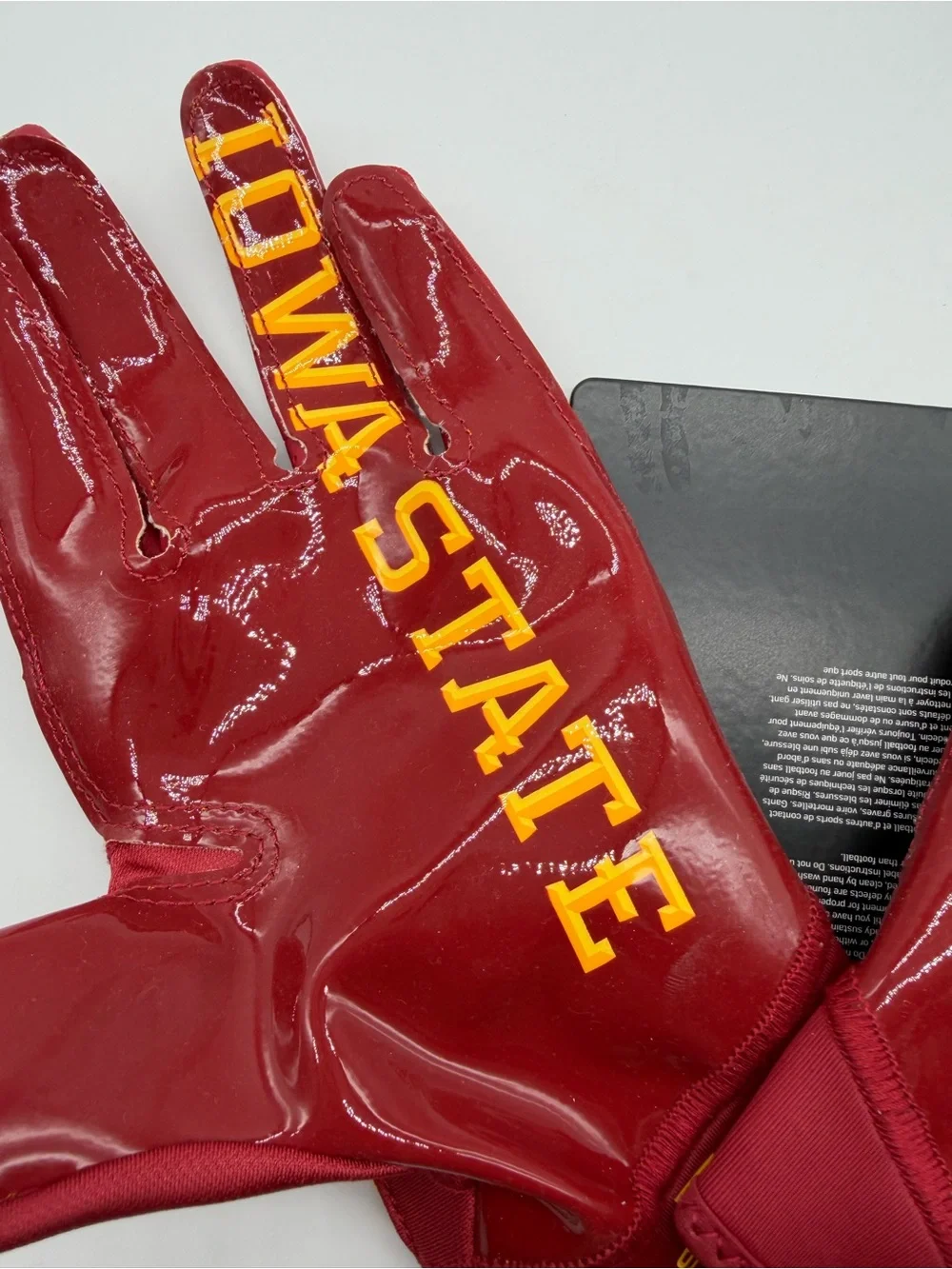 Nike Maroon and Gold Iowa State Football Gloves